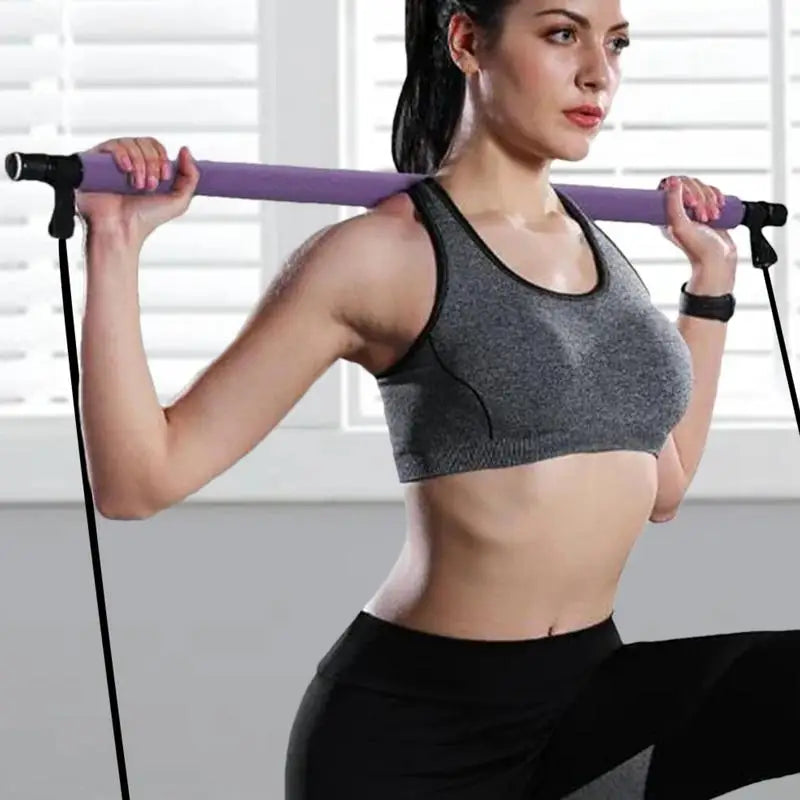 Pilates Sculpting Bar Lightweight Elastic Fusion Pilates Bar for Sculpting Easy Installation Portable Workout Bar Fitness