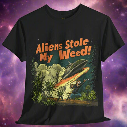 "Aliens Stole My Weed!", Funny Alien T-Shirt,