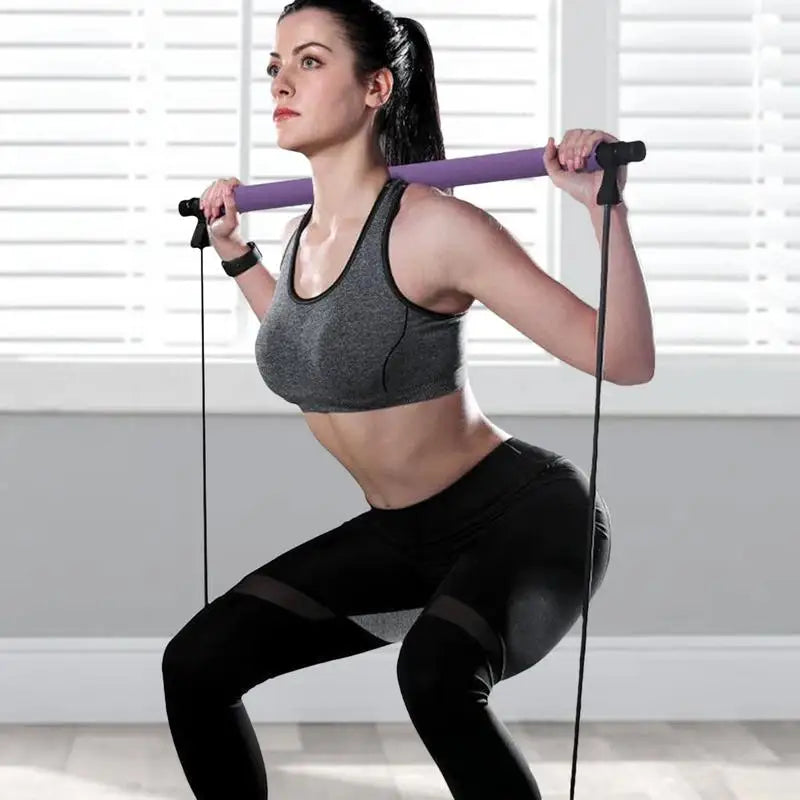 Pilates Sculpting Bar Lightweight Elastic Fusion Pilates Bar for Sculpting Easy Installation Portable Workout Bar Fitness